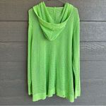 Quacker Factory Quaker Factory  3X Lime Green Open-Knit Zip Cardigan Sweater Jacket Sequins Hood Photo 8