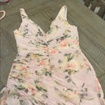 Mac Duggal IEENA FOR 
Light Pink Floral Print Asymmetrical Ruffle Hem Dress Photo 9