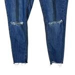 Red Tag Denim Skinny Jeans Womens 12 Medium Wash Distressed Knee Raw Hem Stretch Blue Photo 2