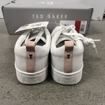 Ted Baker Women's White Leather Sneakers Pink Stripe Low Top Shoes US 6.5 NIB Photo 1