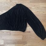 EXPRESS  Black Stretchy One-Shoulder Long Sleeve Blouse Like New Size M Photo 0