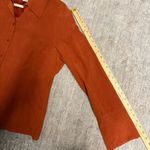 Worthington Vintage Top Womens Rust Faux Suede Button Front Western Buckstitch Photo 6