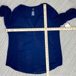 st. john's bay St. John’s Bay Embroidered Scoop V Neck Tunic Shirt Navy Blue Large Photo 11