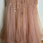 Mac Duggal  EMBELLISHED V NECK LONG SLEEVE A LINE GOWN size 14 in pink Photo 5