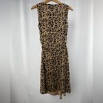 Diane Von Furstenberg  100% Silk Ruched Asymmetric Dress in‎ Brown Black Size 8 Photo 2