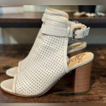 Sam Edelman  Gray Peep toe chunky heel strappy shoes size 10 Photo 1