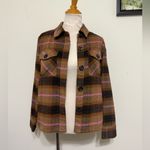 BB Dakota Plaid Jacket Boxy Shacket by Steve Madden Brown Pockets Women’s Size S Photo 8