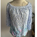 Lilly Pulitzer  Womens Sea La Vie Nevie Off The Shoulder Top Multi Women's XS Photo 0