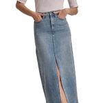 DKNY Jeans Denim High Rise Maxi Skirt Photo 3