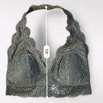 American Eagle Aerie Green Wildflower Lace Padded Halter Bralette Size M NWT Photo 3