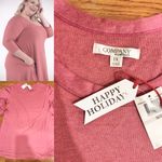 NWT Ellen Tracy "Happy Holiday" tunic top. with Pockets/Long Shirt Photo 3