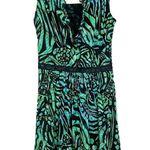 Fuzzi Abito Corto Geometric Animal Print Dress, EUC, Medium, MSRP $545 Green Photo 2
