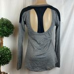 Calia Gray & Black Long Sleeve Lace Racerback Panel Athletic Sport Top S Photo 3