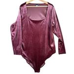 Old Navy Womens Red Square- Neck Soft Velvet NEW Bodysuit Christmas Winter Sz 3X Photo 0