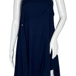 Skemo Dress Womens Medium Navy Blue Strapless Asymmetric Beach Vacation‎ Cruise Photo 0