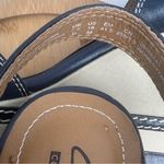 Clarks  Collection Zia Castle Black Leather Wedge Ankle Strap Sandal Women Sz 10M Photo 12