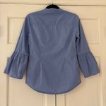 Boden Wide Bell Long Sleeve Ruffle Front Button Down Shirt Top Blue Size 6 UK 10 Photo 8