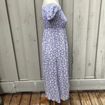 Cottage Daisy Plaid Smocked Bodice Square Neckline Midi Length Viscose Dress SzM Blue Size M Photo 1