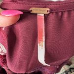 Free People Beautiful Dreams Wine Floral Embroidered Blouse Size Small Boho Photo 4