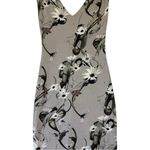 Cushnie Et Ochs Floral Gray Sleeveless Dress Deep V Midi Stretch Bodycon sz XS Photo 3