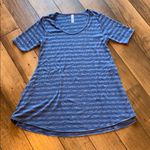 LuLaRoe ‎ size XS blue striped shirt sleeve top Photo 0