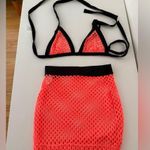 iHeartRaves  Fishnet Bikini Set - Orange Photo 1