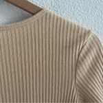 ZARA  Trafaluc Statem Button Neutral Rounded Neckline Y2K 90s Trendy Top US Small Photo 6