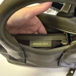 Michael Kors Rollins Satchel Green Pebbled Leather Tote Cross Body Photo 9