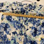 Charter Club  Blue Floral  linen button front Blouse size 1X Photo 5