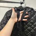 Sam Edelman  Womens Puffer Jacket Small Quilted Hood Black Shine Zip Outerwear Photo 4