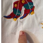 Vintage Quacker Factory Cowboy Boot embroidered 100% Cotton Button Down L White Size L Photo 5