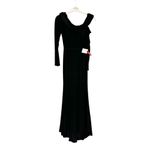 Mac Duggal 26595 Drop Shoulder Black Draped Gown 0 NEW Photo 1