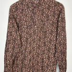 Cruel Girl  Floral Print Pearl Snap Western Long Sleeve Shirt Brown Pink Women XL Photo 0