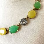 J. Crew green and yellow rhinestone statement necklace Photo 2