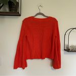 Free People  Damsel Knit Bell Sleeve Pullover Sweater Coral Size Small Photo 3