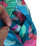 THML Flower Power Mini Dress Teal Pink Puff Sleeve Tiered Short Dress Size XL Photo 10