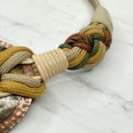 Vintage Rope Hammered Metal Belt Small (S) Boho Braided Artisan Statement 🌾 Brown Photo 11