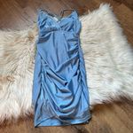 Lucy in the Sky Ruched Cross Back Dress In Pastel Blue Photo 2