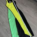 Bebe Dress XXS Maxi Colorblock Asymmetrical Zipper Front Long Slit Photo 3