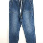 SO  Women's Blue Super High Rise Drawstring Waist Cotton Denim Jogger Size 1/25 Photo 0
