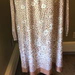 Vintage floral tan and white long sleeve dress size XL Brown Photo 8
