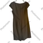 Evan Picone  Black Sheath Dress V-Neck Cap Sleeve Photo 2
