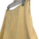 Talbots 100% pure thick Irish Linen butter yellow midi circle skirt 8P Photo 2
