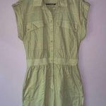 Hunter & Brown M Playsuit Tan Utility Cargo Jumpsuit Poplin Button Collar Size M Photo 0