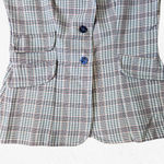 1960s Vintage White Red Checkered Mod Fitted Preppy Plaid Blazer Jacket Size 4 Photo 5