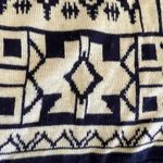 Reversible Shawl Women's Ruana Wrap Bohemian Navy and Cream One Size # 1496 Blue Photo 8