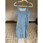 Cherokee Vintage  Cotton Cottagecore Dress Midi Ditsy Floral Blue Romantic Spring Photo 2