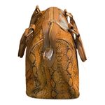 Terzetto Leather Satchel Bag Purse Brown Embossed Snakeskin Animal Print NWT Photo 2