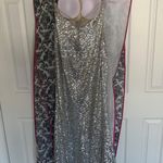 Black Label Silver Sequin Prom Dress Photo 4