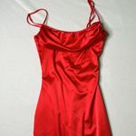 Oh Polly  Red Satin Bodycon Mini Dress Photo 3